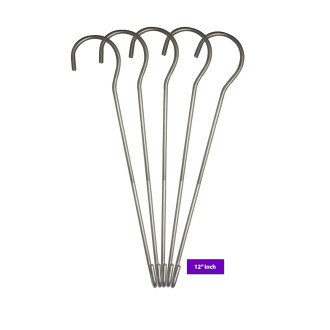 12-Inch Stainless Steel S Hooks for Kitchen Utensils & Home, (Pack of 5)