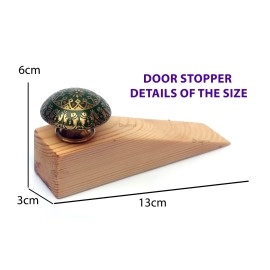 Brass knobs and Wooden Door Stopper Wedge