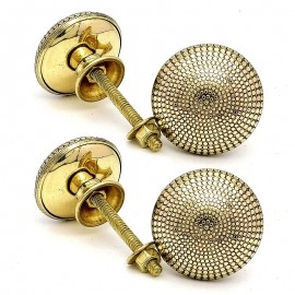 Handmade Dotted Brass Knobs For Cabinet Drawer Pack of 4