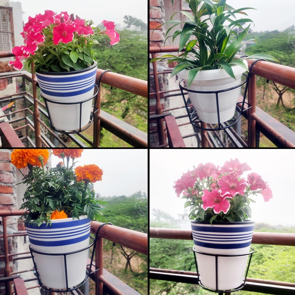  Flower Pot Holders Plant Stand |Balcony Decoration Items Outdoor & Indoor Set Of 4