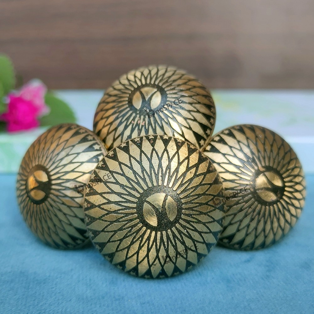 Handcraft Brass Knobs For Cabinet Drawer Pack of 4