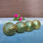 Handmade Green Fish Brass Knobs For Cabinet Drawer Pack of 4