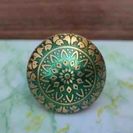 Handmade Green Fish Brass Knobs For Cabinet Drawer Pack of 4