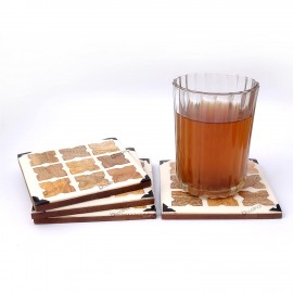 Handmade Tea and coffee Coaster Wood & Resin X Pattern Coasters Set of 4