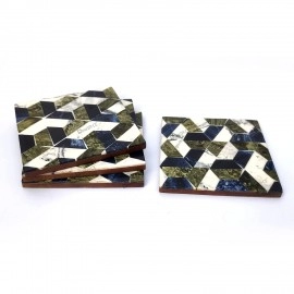  Hexagon Small Style Pattern Tea and coffee Cup Resin Coasters Set of 4
