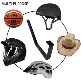 Metal Helmet Hanger Stand, Wall Mount Helmet Holder, Jacket, Coat, Laptop, Hand Bag, Backpack, Umbrella Pack of 2