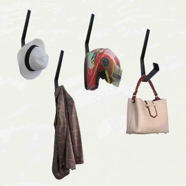 Metal Helmet Hanger Stand, Wall Mount Helmet Holder, Jacket, Coat, Laptop, Hand Bag, Backpack, Umbrella Pack of 2