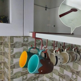  Mug Holder Under Cabinet Rack Shelf Hanger Coffee Cups Storage For Kitchen Utensil-U8 