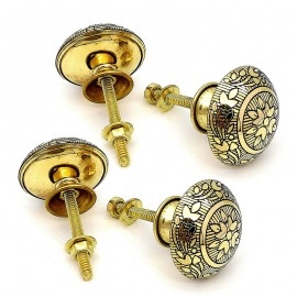 Handmade Star Brass Knobs For Cabinet Drawer Pack of 4