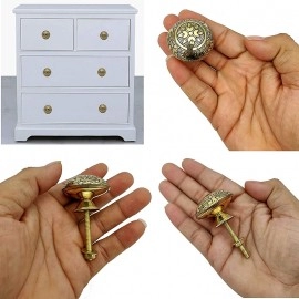 Handmade Star Brass Knobs For Cabinet Drawer Pack of 4