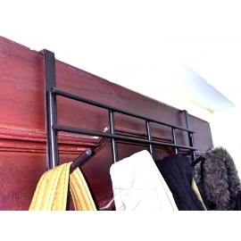 The Door Hook Hanger, Hanging Organizer Rack with No Hole Drilling with Upto 4cm Thick Door (Brown, 5 Hooks )
