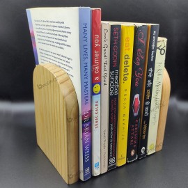 Unique Handmade Wooden Book Holder with Steel Stand Rounded Bookend