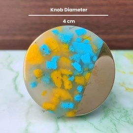 Brass & Resin Knobs for Wardrobe and Cabinet Drawers Multicolor - Pack of 4