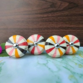 Fancy Resin Knobs for Wardrobe and Cabinet Drawers Multicolor - Pack of 4