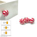 Fancy Resin Knobs for Wardrobe & Drawers – Pack of 4 (White & Red)
