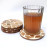 Handmade Round Wood & Resin Tea Coasters – Diamond Pattern (Set of 4)