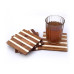 Handmade Wooden & Resin Line Pattern Coasters – Set of 4