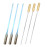 Flat Stainless Steel BBQ Skewers with Wooden Handle, Reusable Kabab Sticks Set